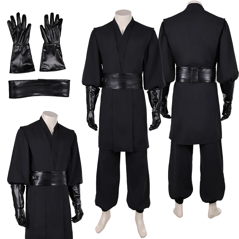 

Knight Maul Cosplay Fantasy Black Suits Movie Space Battle Men Costume Disguise Halloween Adult Male Fantasia Outfits