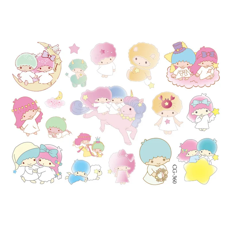 9PCS/Pack Mixed Cartoon Sanrio Tattoo Stickers  for Children Kuromi My Melody Water Transfer Printing Sticker For Kids Toys