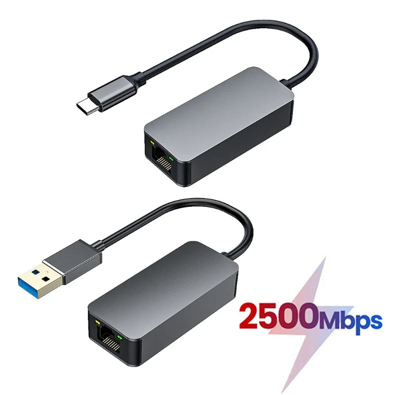 USB 3.0 Type-C To RJ45 2500Mbps High Speed Network Card RTL8156B 2.5 Gigabit Ethernet Adapter for Windows7/8/10 Laptop Desktop