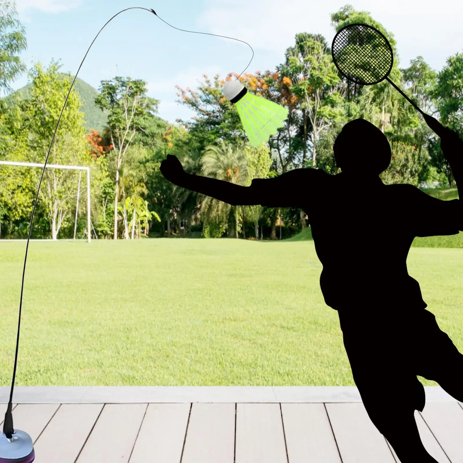 Badminton Training Kit Lightweight PVC Practice Machine for Solo Skill Enhancement Indoor Outdoor 6