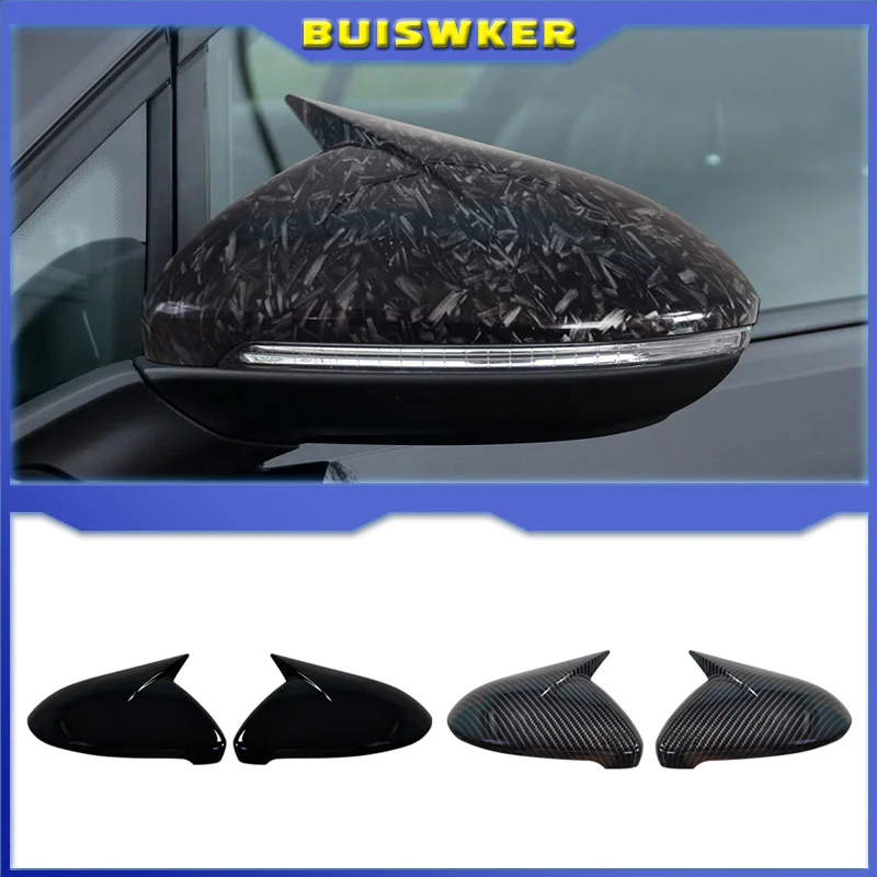 

For VW Golf 7 MK7 MK7.5 GTI R GTE GTD 2014-2019 Side Mirror Cap Cover Rearview Mirror Housing Cover case tools black accessories