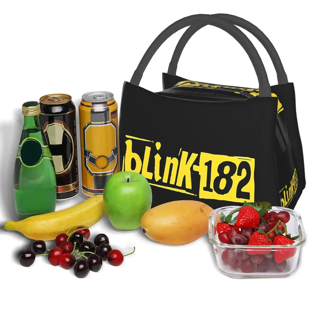 Sacos de almoço punk sorriso para mulheres, caixa Bento isolada, bolsa portátil de piquenique, refrigerador, bolsa térmica para estudante, escola, blink 182