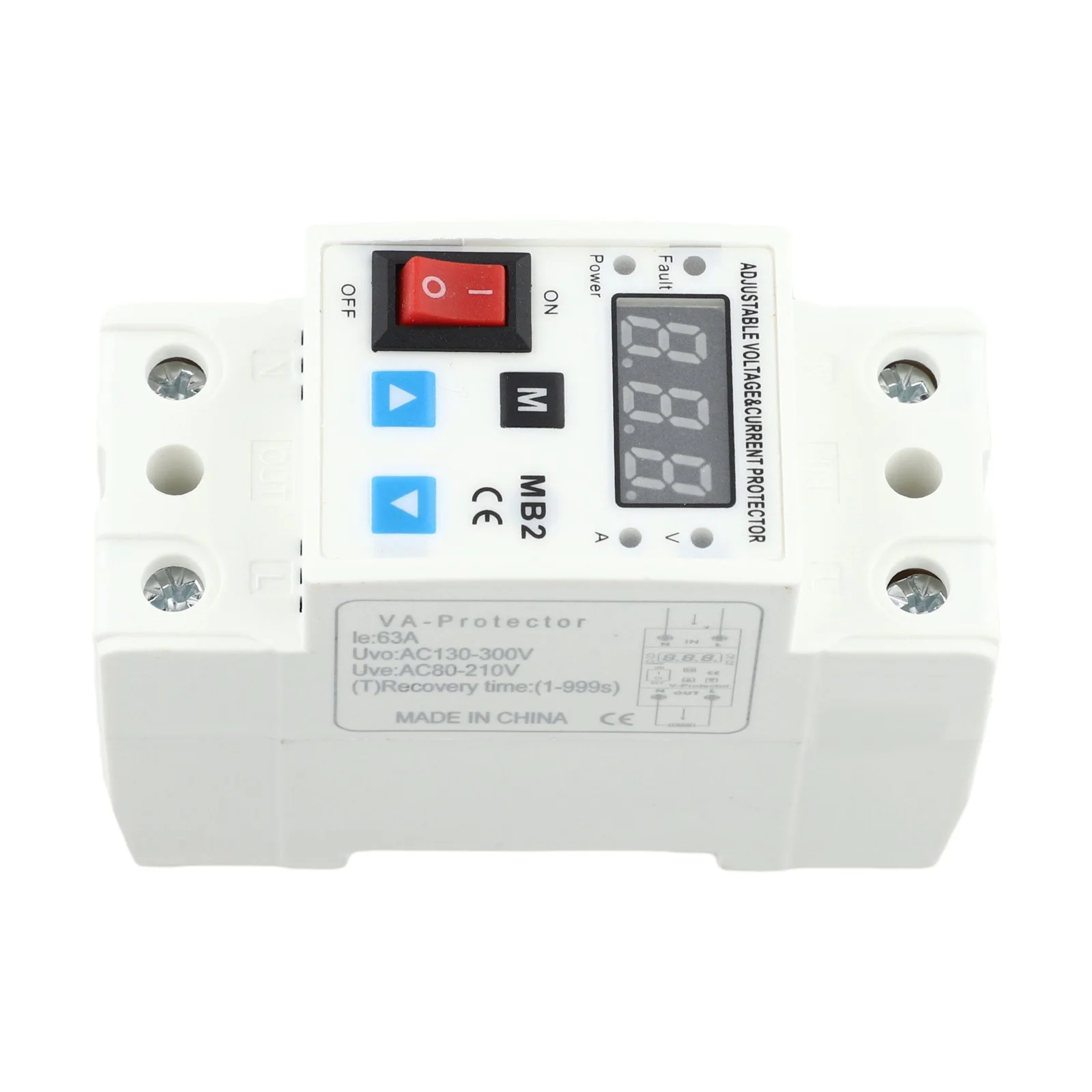 Flame-retardant PC Shell Magnetic Holding Relay Delay Protection 1-999s Space-saving Electricity Meter Current Limiter