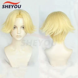 Seishu Inui Cosplay Wig Anime Short Blond Heat Resistant Synthetic Hair Wigs + Wig Cap