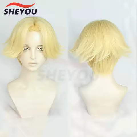 Seishu Inui Cosplay Wig Anime Short Blond Heat Resistant Synthetic Hair Wigs + Wig Cap