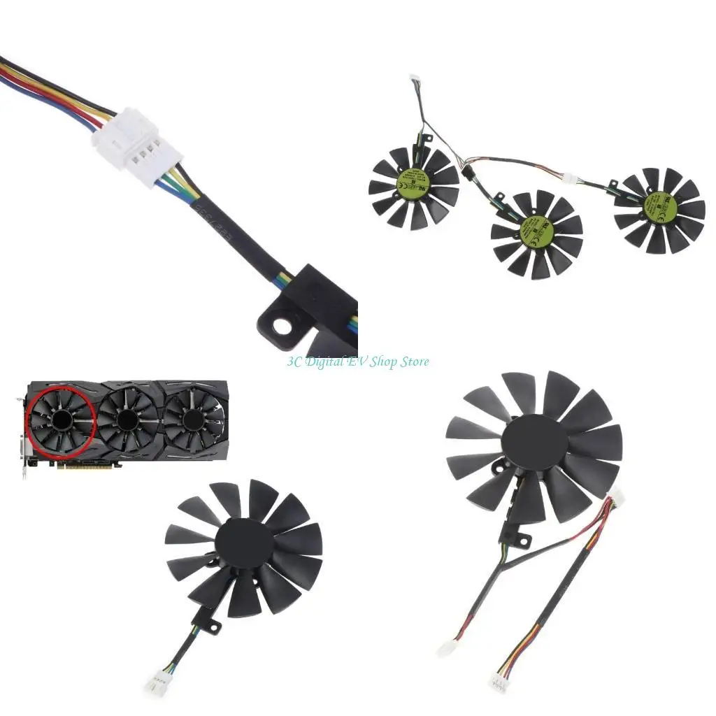 E74D PLD09210S12HH 4 / 5 / 6Pin VGA Fan Graphics Card Cooling Fan for STRIX 1080/980Ti/1060/1070 Graphics Card
