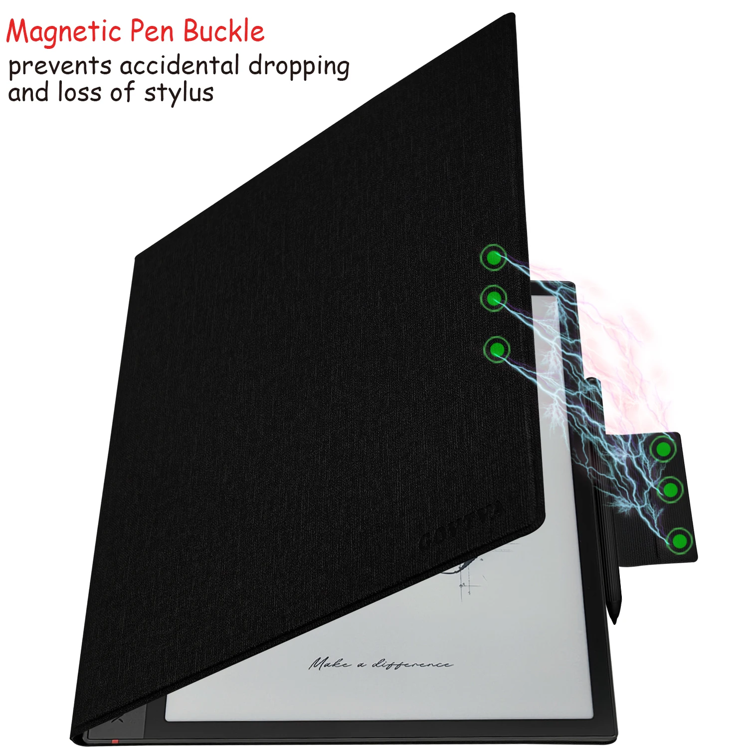 Magnetyczne etui z podstawką do tabletu Onyx Boox Note Air 6C/Note Air 5C/4C (2026/2025), ultracienka obudowa z uchwytem na rysik, funkcja automatycznego włączania/wyłączania ekranu. — zdjęcie produktu 6