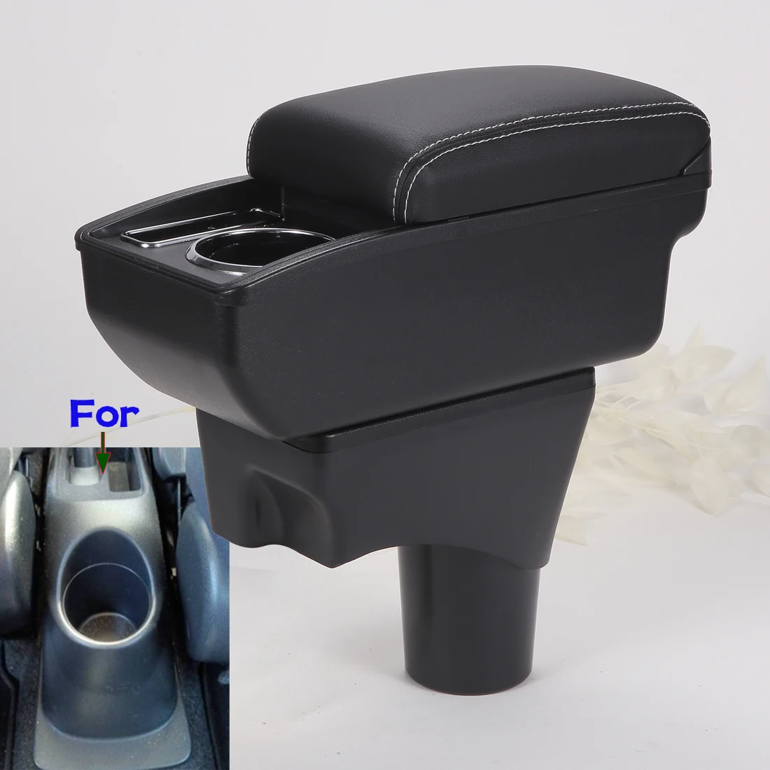 Para Nissan Sunny caja de reposabrazos para Nissan March Micra K13 caja de almacenamiento de reposabrazos de coche piezas de reequipamiento dedicadas accesorios interiores de coche