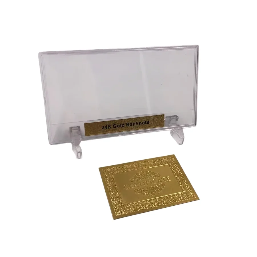 Nice Acrylic Dispaly Frame with COA for gold Banknote Good Selling