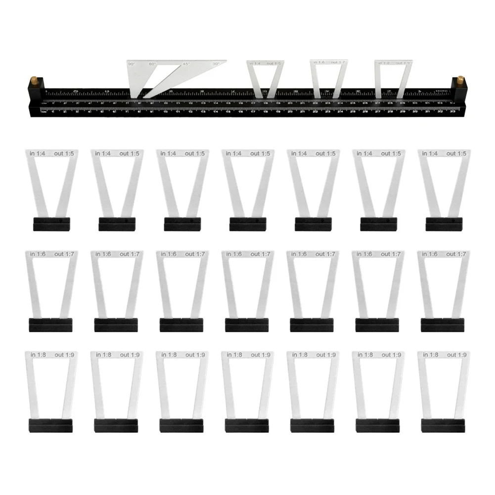 

Furniture Making Black Accurate Marking Ruler Dovetail Tenon Template Right-Angle Connection Six Dovetail Ratios