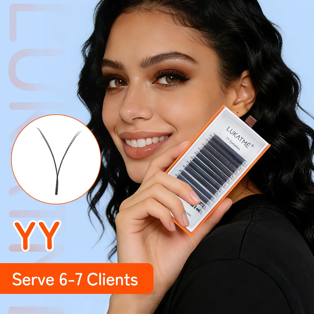 

LUKATME YY Shape Black Eyelashes All Size Lashes Extensions Mink Soft Fiber Natural Lash Handmade Makeup Professional Salon Use