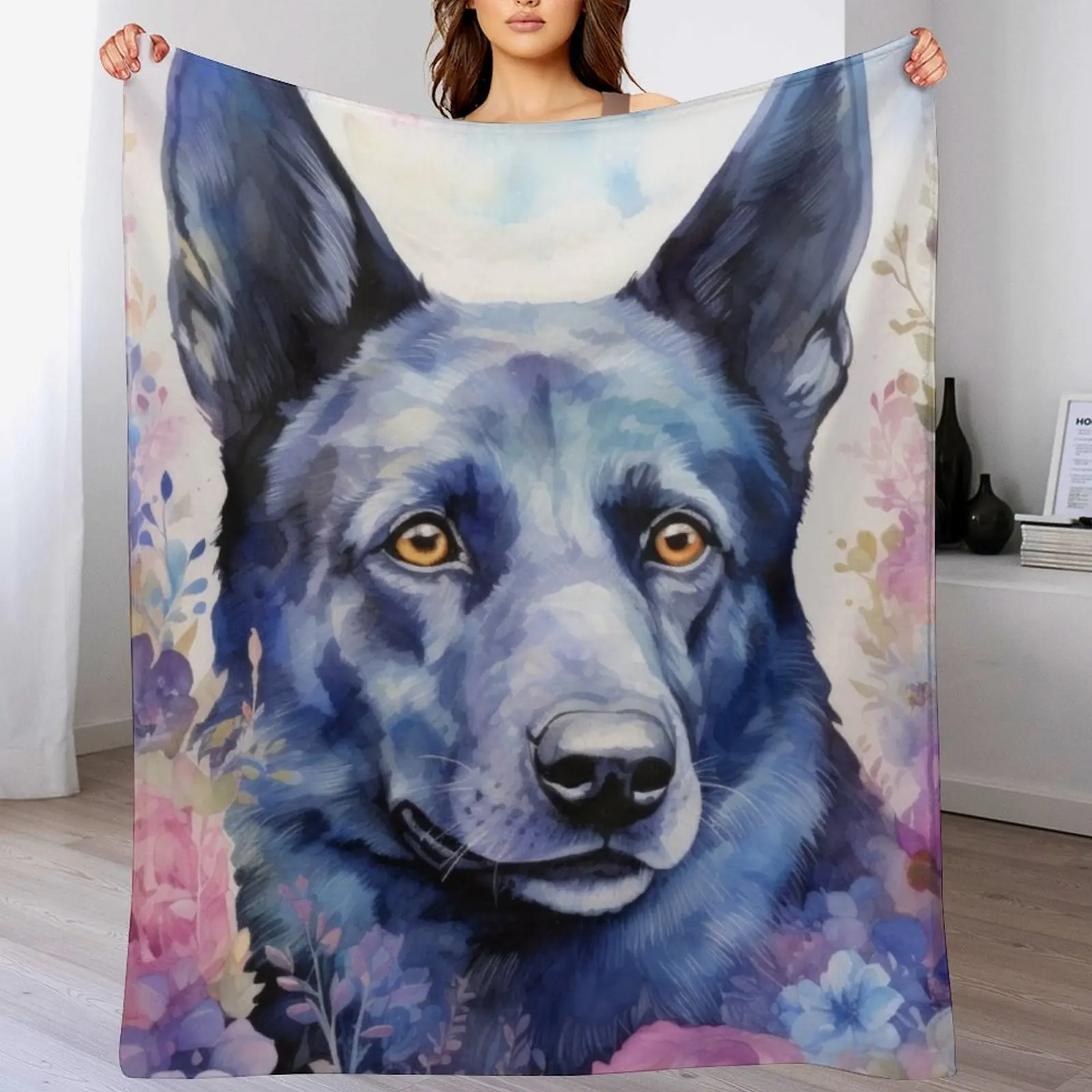 

beautiful Australian Kelpie herding dog dog art Throw Blanket Flannels valentine gift ideas Cute warm for winter Blankets