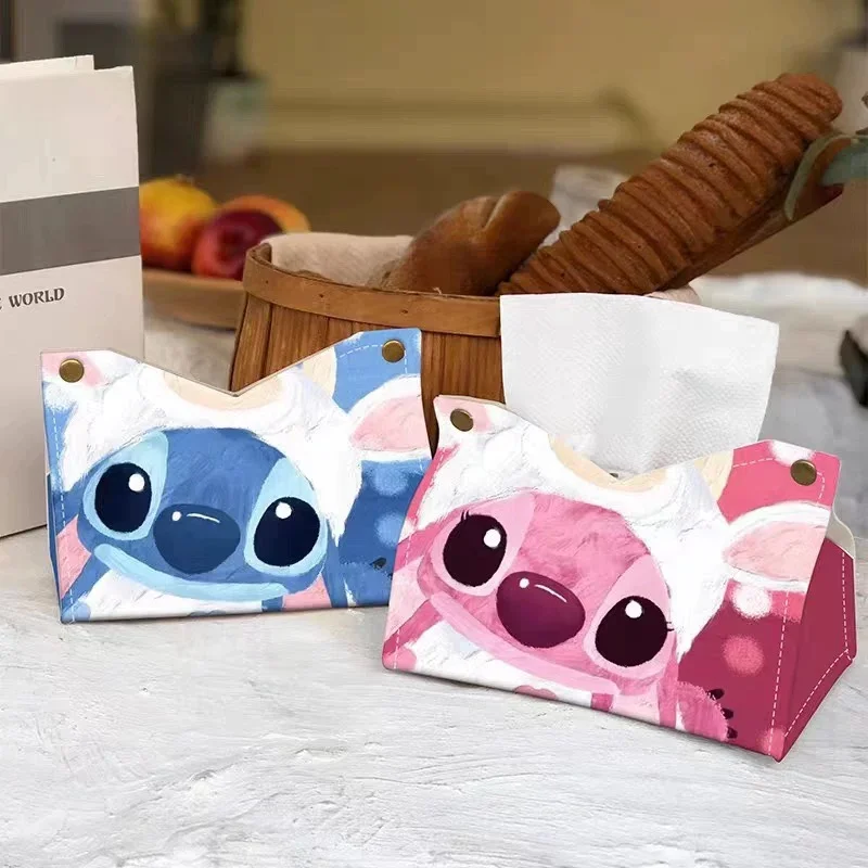 

Disney Lilo & Stitch Tissue Box Home Living Room Napkin Decoration Box Table Organizer Car Tissue Storage Box Holiday Gift Boxs