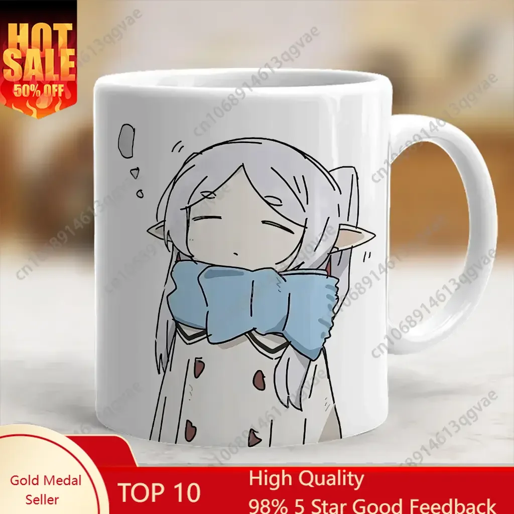 

Sleepy Just Twelve More Hours Frieren Coffee Mugs Cute Anime Gift Mug 11 oz Ceramic Mugs Beverage Cup / Water Cups