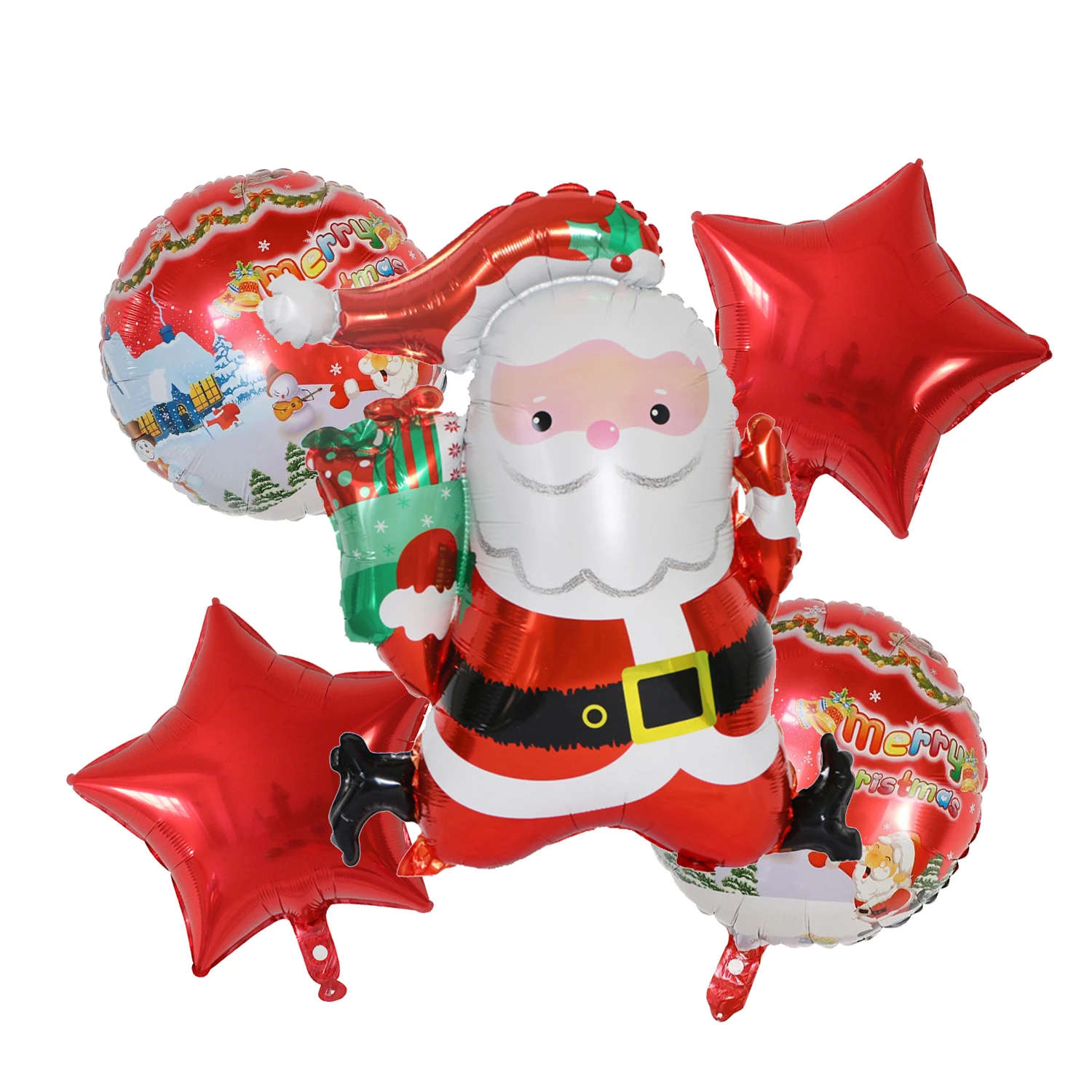 5pcs Merry Christmas Santa Claus Snowman Elf Elk Foil Helium Balloons Set New Year Home Xmas Party Decoration 2023 Supplies Gift