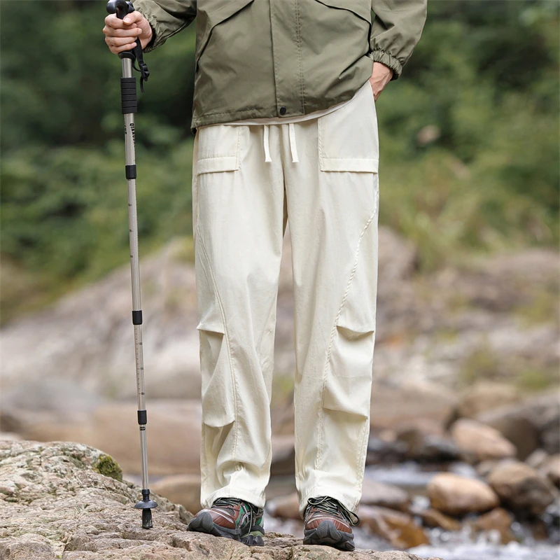 2024 New Men\'s Waterproof Hiking Pants Outdoor Camping Windproof Cargo Pants Cycling Fishing Casual Sports Trip Trousers