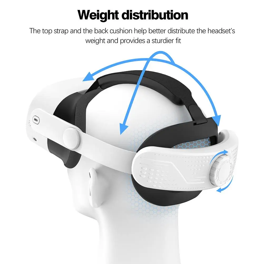 Head Strap for Meta 3S Lightweight Comfortable VR Accessories Adjustable Halo Headband for Oculus 3S Enhance Comfort