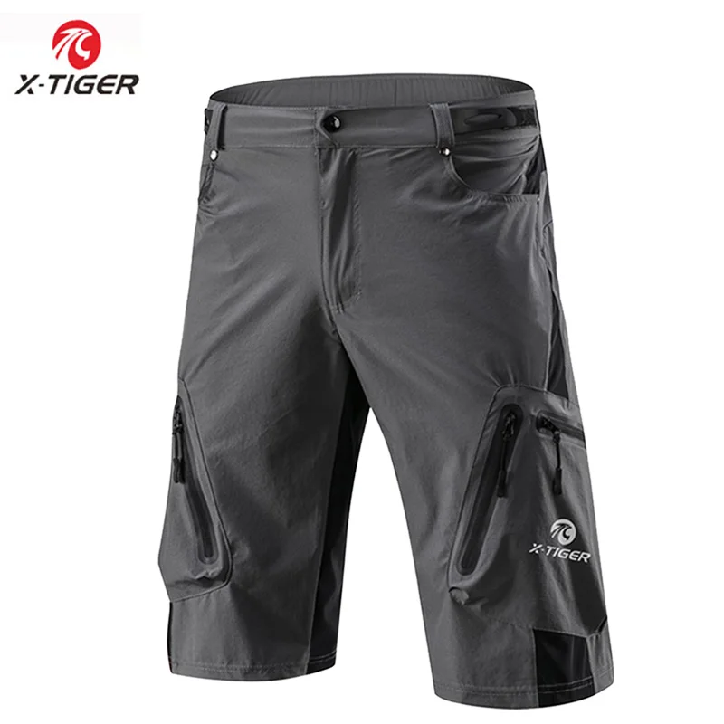 

X-Tiger Men Cycling Shorts Summer Mountain Bike Downhill Shorts WIth Pockets Women Loose Outdoor Sports Running Bicycle Shorts