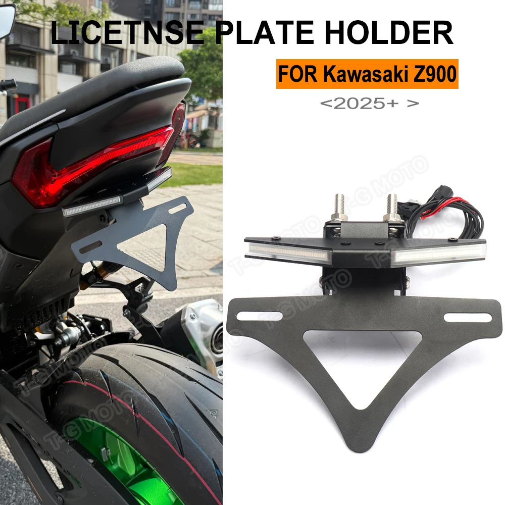 

For Kawasaki Z900 Z 900 z900 2025 Motorcycle Rear Short Tail Light License Plate Holder Tail Integrated Frame Bracket