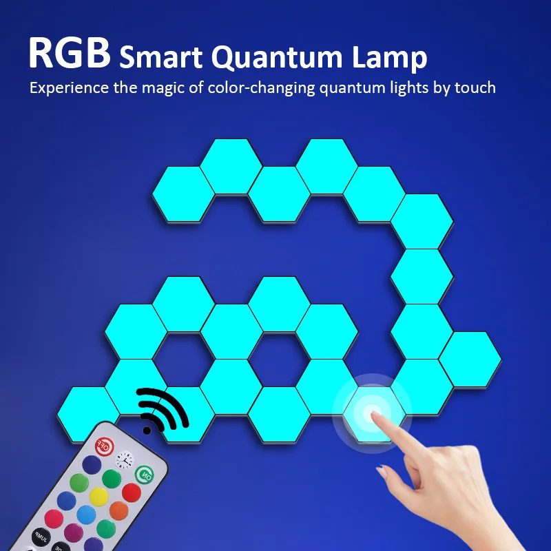 

Trend Free Creation Splicing RGB Hexagon Quantum Small Touch Control Wall Night Light Home Hotel Bedroom Villa Internet Bar