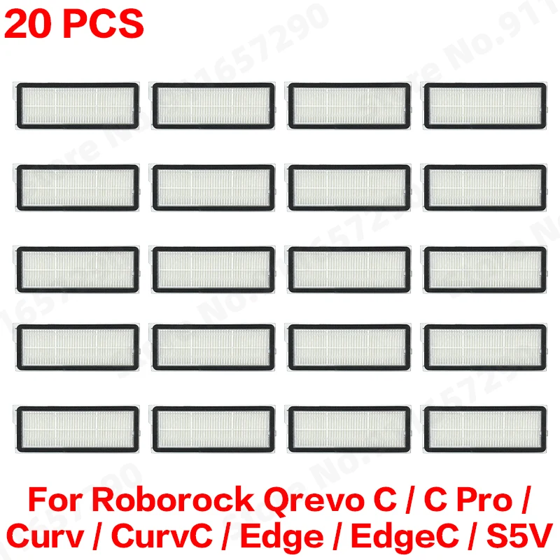 Roborock Qrevo C/C Pro/Curv/CurvC/Edge/EdgeC/S5V Kompatibles Haupt- und Seitenbürsten-Set, Wischtücher, Staubbeutel & Filterset