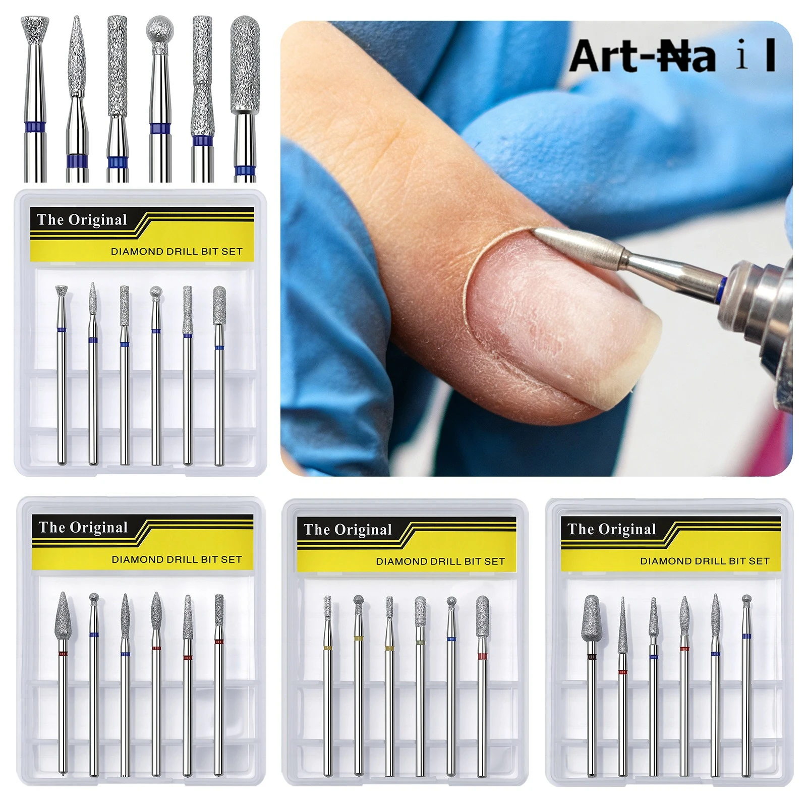 6pcs/set Nail Drill Machine Bit Nail Gel Removal Polishing Tools Manicure Rotary Grinding Buffer Milling Cutter Nail Accessories