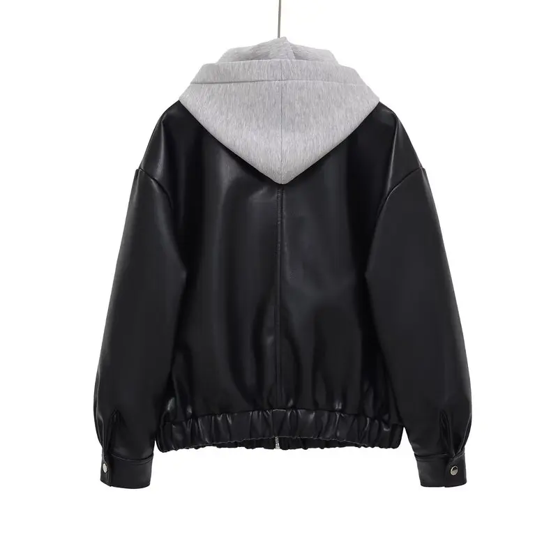 خريف 2025 معطف Jaet نسائي متعدد الاستخدامات ذو تأثير جلدي وصل حديثًا معطف Sle طويل Sve بسحاب للإغلاق #2