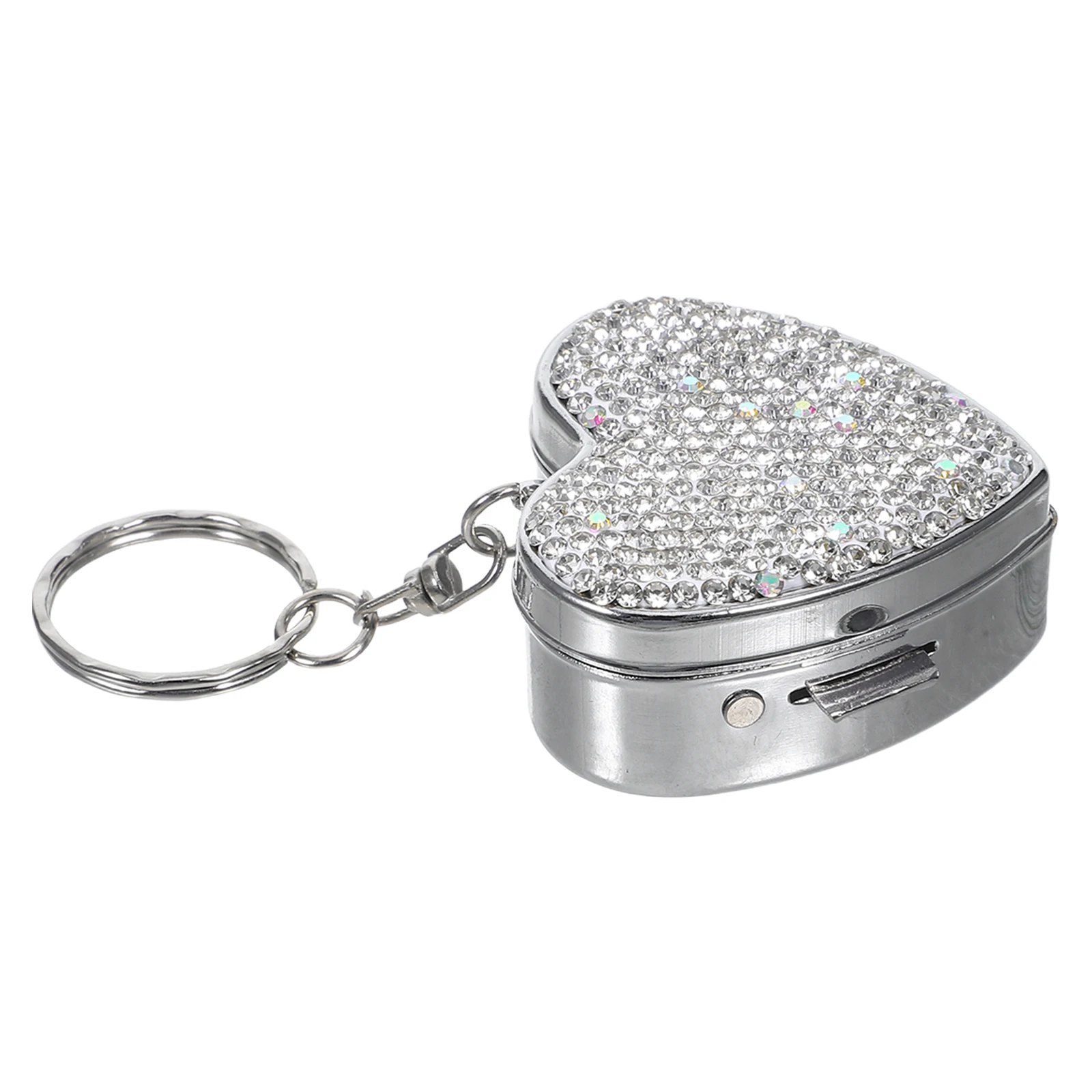 

Дорожная аптечка Love Diamond-инкрустация Коробка Сердце Чехол Контейнер Органайзер для таблеток Серебристый Милый мини-хранение