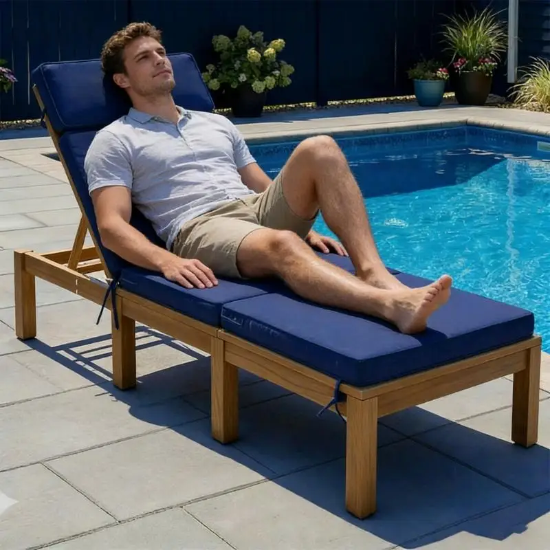 

Thicken Outdoor Lounge Chair Cushion With Waterproof Fabric And Foam For Patios Poolsides And Beach D2RD