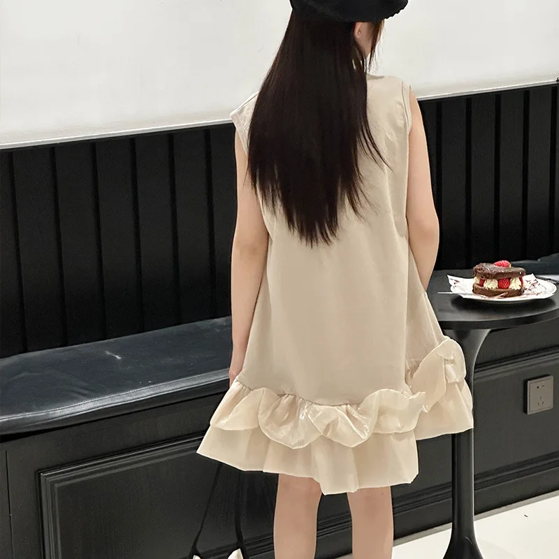 Girls Dress 2024 New Older Children's Summer Mori Sleeveless Skirt Children's Summer Dress Korean Wear Vest Skirt