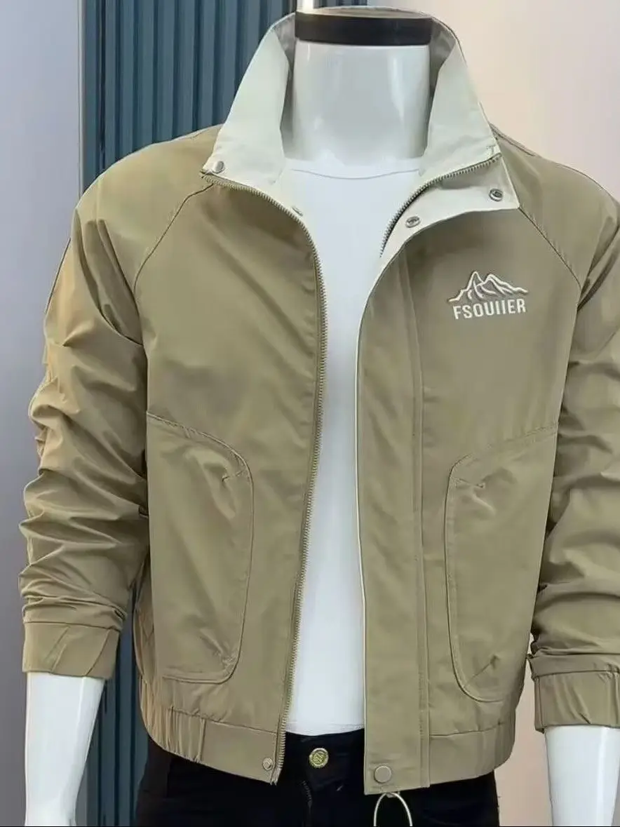 ملابس خارجية ضيقة للرجال من Jaet ذات ياقة واقفة كاجوال قابلة للتنفس مطبوعة ملونة للشباب ملابس خارجية طويلة Sve Stand Edi... #3