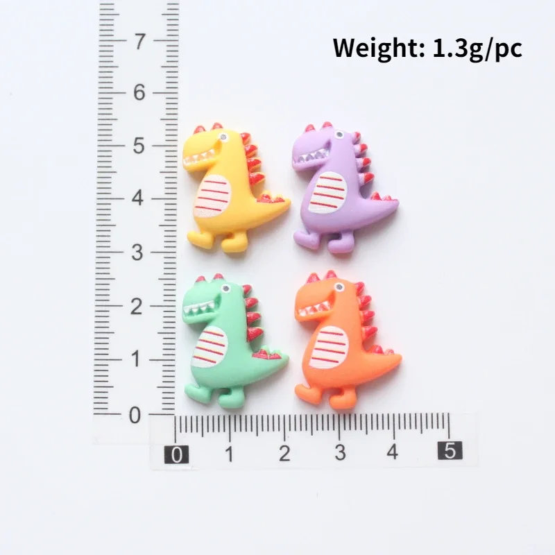 10pcs 20*25mm Cartoon Dinosaurs Mini Animal Flatback Resin Cabochon Scrapbook DIY Jewelry Decor Embellishments Craft Accessories