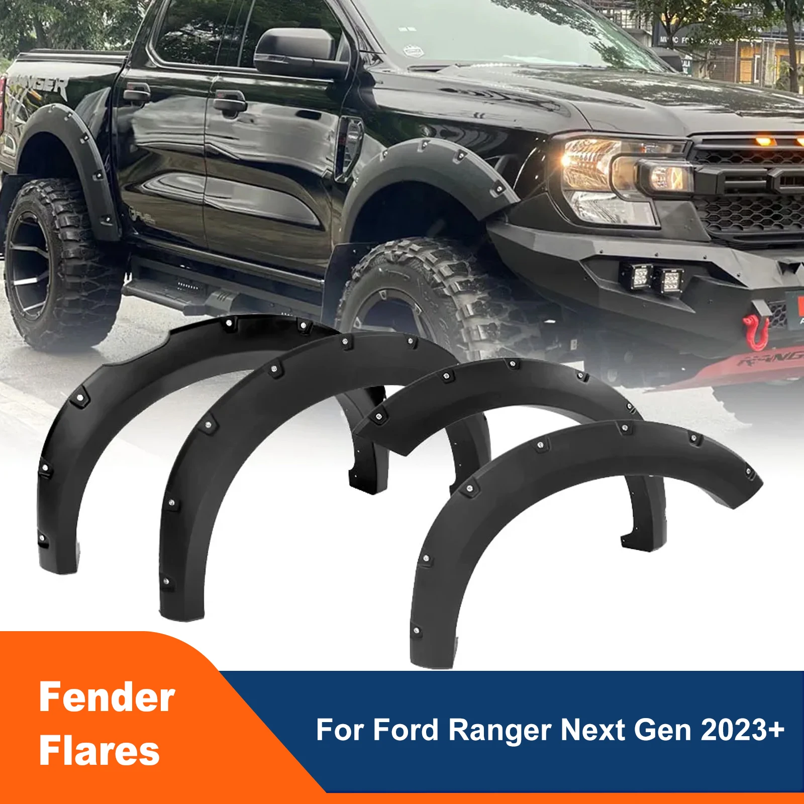 Bolt style Fender Flares passaruota per Ford Ranger 2015-2018,2019-2022 T7 T8 PX2 PX3 modelli 7 ''copertura allargata parti per lo Styling dell'auto