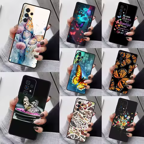 Beautiful Butterfly Phone Case For Samsung Galaxy S23 S21 S20 FE S24 S22 Ultra Note20 S10 S9 S8 Plus A40 A52 A12 A13 A53