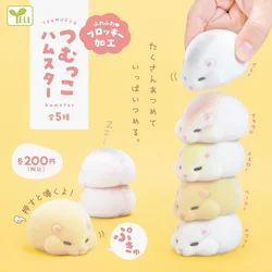 Yell Capsule toys cute kawaii fatty Tsumukko hamster stack up flocking dolls squeeze stress relief squeak gashapon figures