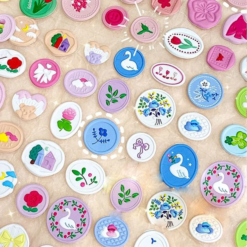 Hand Account Scrapbooking Adhesive Diary Stickers Wax Seals Stamp Stickers DIY Journal Stickers Album Decorative Sticker