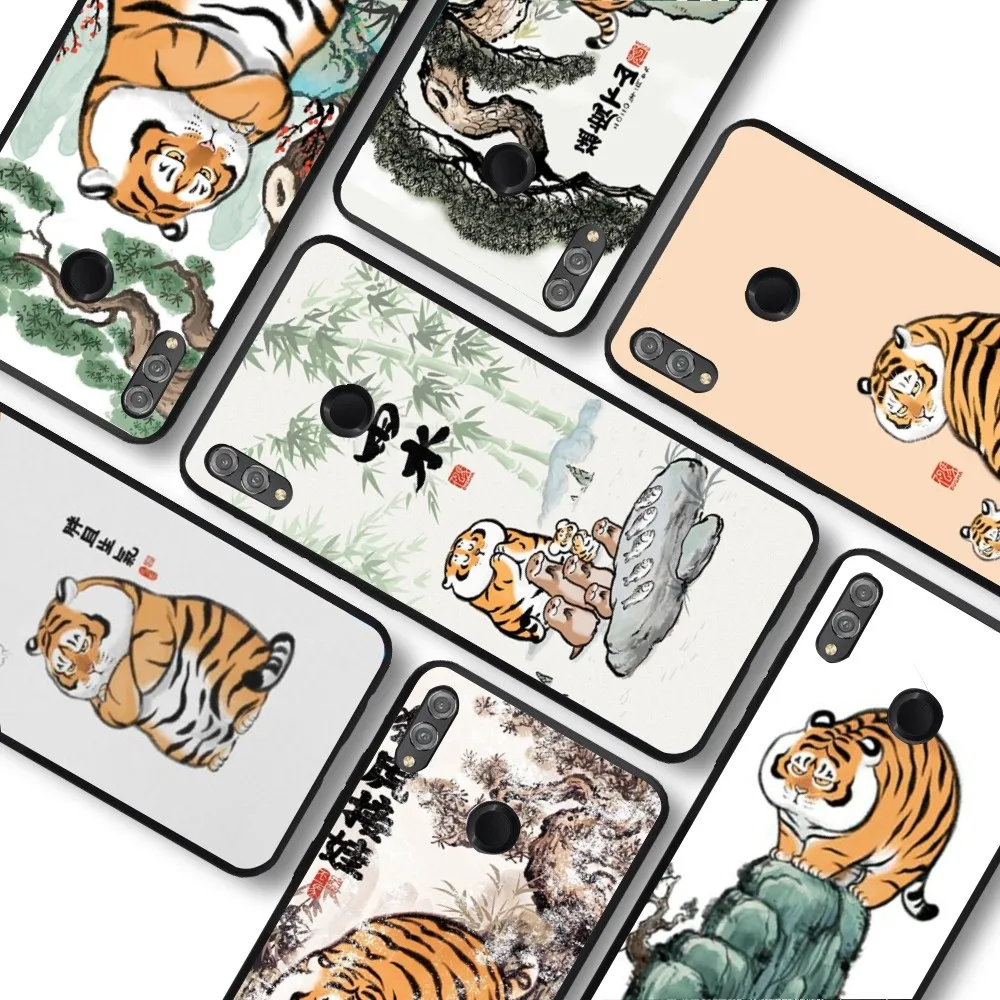 Cartoon Fat Tiger Phone Case For Huawei Honor 10 lite 9 20 7A 9X 30 50 60 70 pro plus Soft Silicone Cover