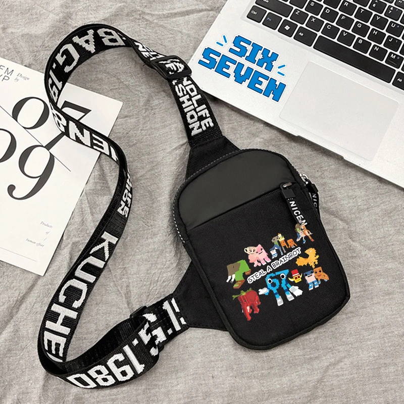 

Steal A Brainrot Fashion Unisex Crossbody Bag Simple Hip Hop Daily Chest Pack Game Cartoon Commut Single Small Shoulder Tote Bag