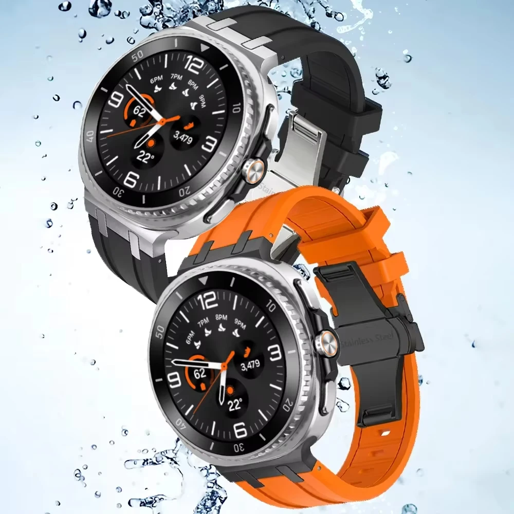 Sport Silicone Strap for Samsung Galaxy Watch 8 Classic 46mm Bracelet Fold Buckle Wristband for Galaxy Watch 8 40mm 44mm Band