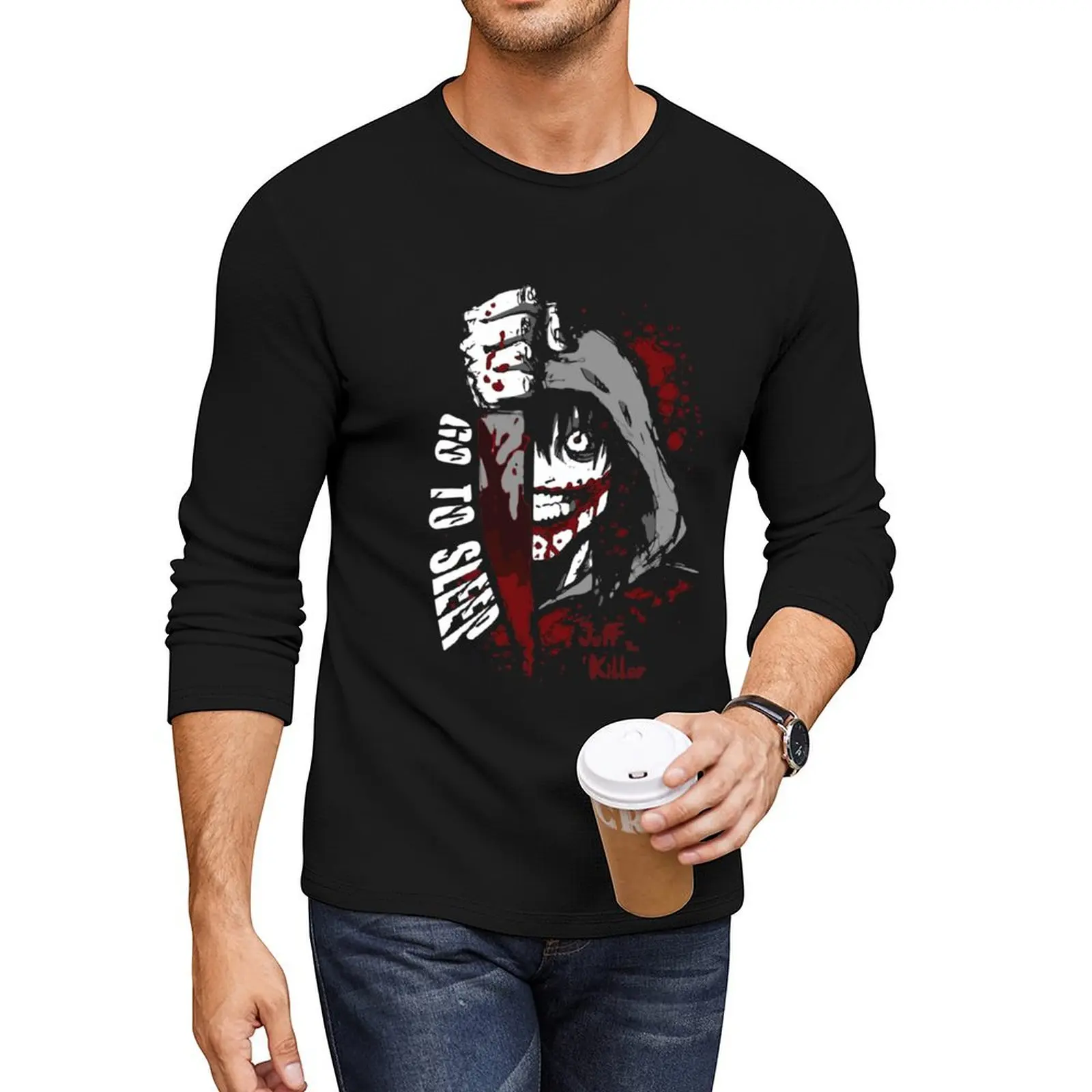 

Jeff The Killer - Go to Sleep Long T-Shirt plus size t shirts mens tall t shirts