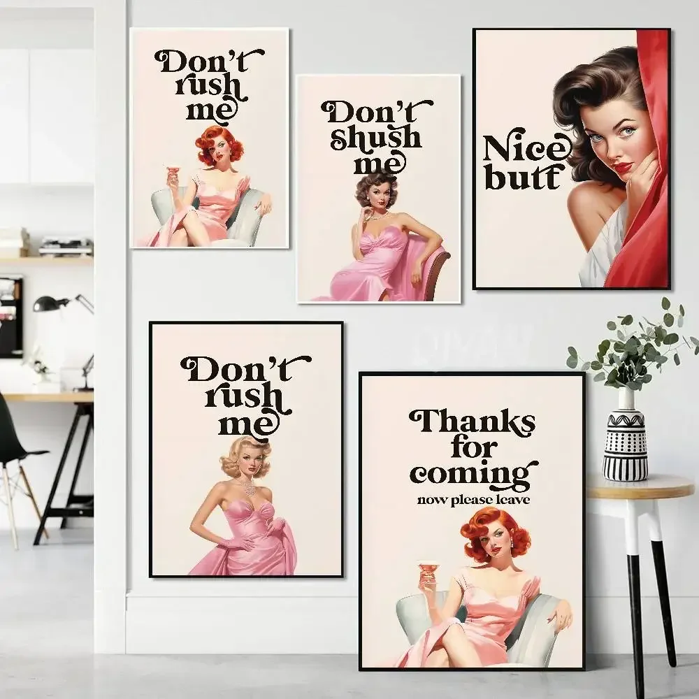 Funny Quote Print Girl Room Canvas Painting Bathroom Posters And Prints Better Late Than Ugly Print Woman Vintage