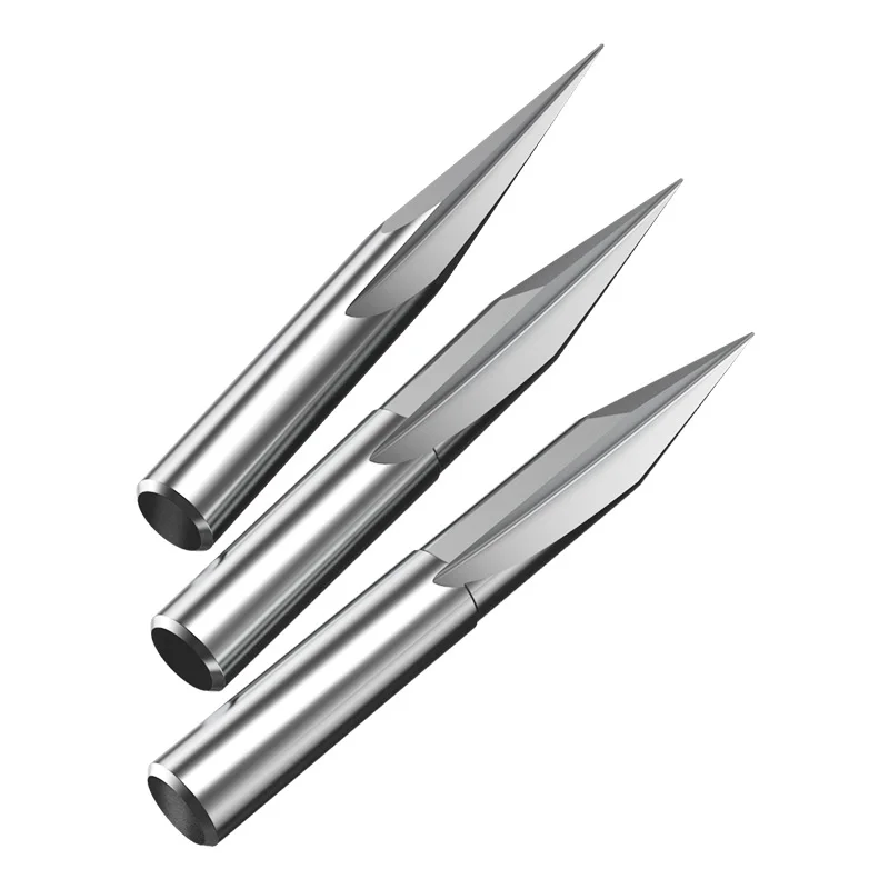 Huhao 3d 6mm haste gravura bit v forma fresa 2 flautas carboneto fresa cnc roteador bit para madeira mdf ferramentas para trabalhar madeira