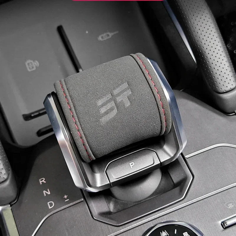 Gear Knob Lever Cover For Jetour Traveler Shanhai T2  Car Gearshift Cover Tumbled Leather Carbon Fiber Leather Car Accessories