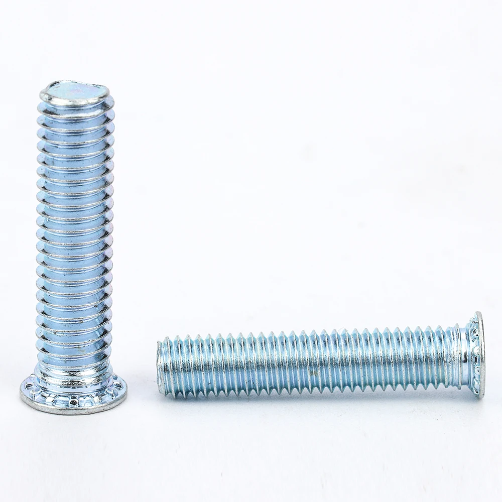 Self Clinching Screw Studs Pressure Rivet Screw Blue White Zinc Plated M2.5 M3 M4 M5 M6 M8 Flush Head Studs Fully Threaded FH