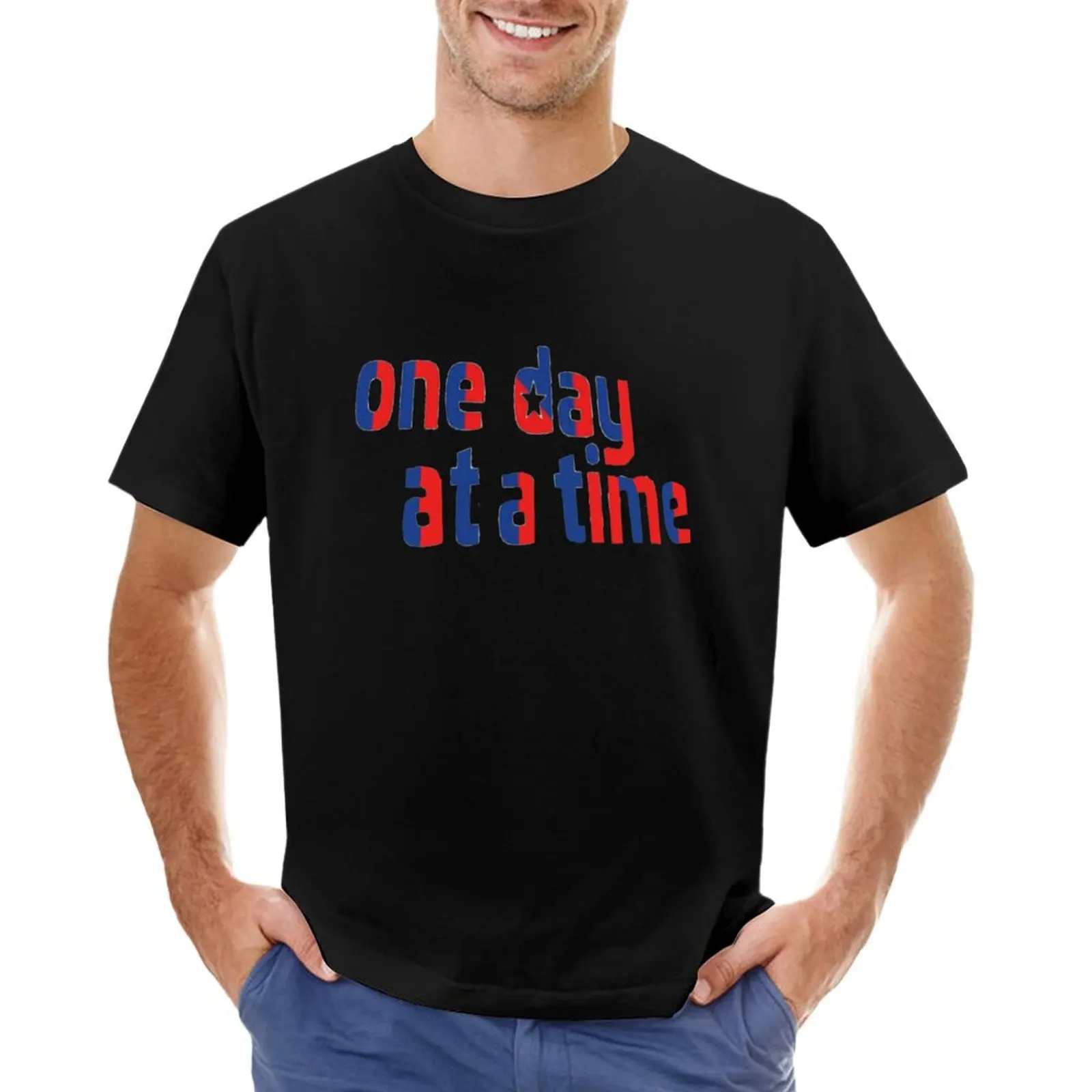 One Day at a Time- Cuba Intro Logo T-Shirt kawaii clothes cotton graphic tees plain shirts graphic tees mens tall t shirts