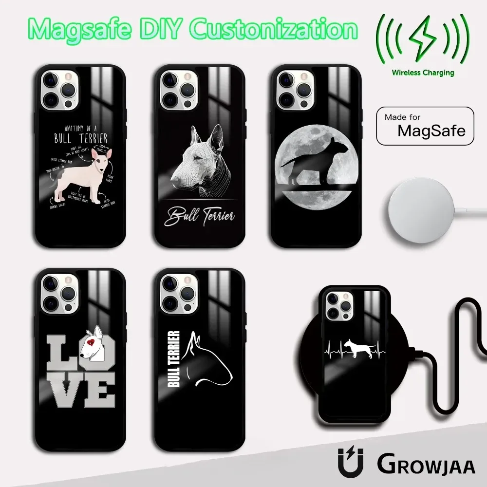 

Bull Terrier Dog Phone Case For iPhone 16 15 14 13 12 11 Pro Max Plus Mini Magsafe Mirror Wireless Magnetic Cover