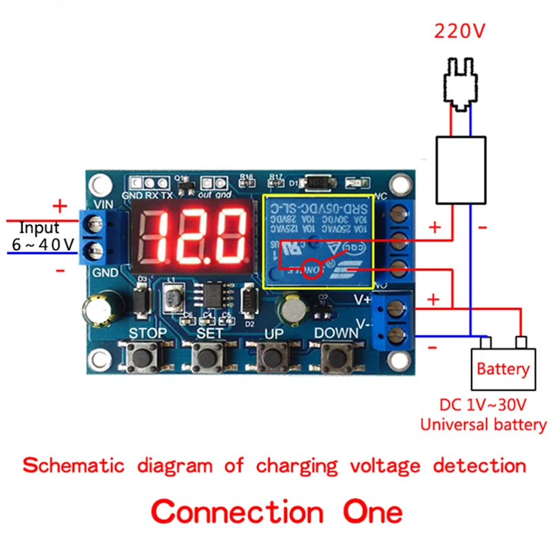 Battery Charger Discharger Control Switch Undervoltage Overvoltage Protection Board Auto Cut Off Disconnect Controller