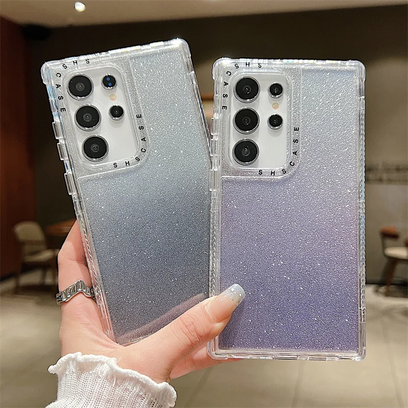 Luxury Flash three in one phone case for Samsung Galaxy S25 S24 S23 S22 S21 Plus Ultra FE  Shockrpoof Cover and Anti Drop Bumper