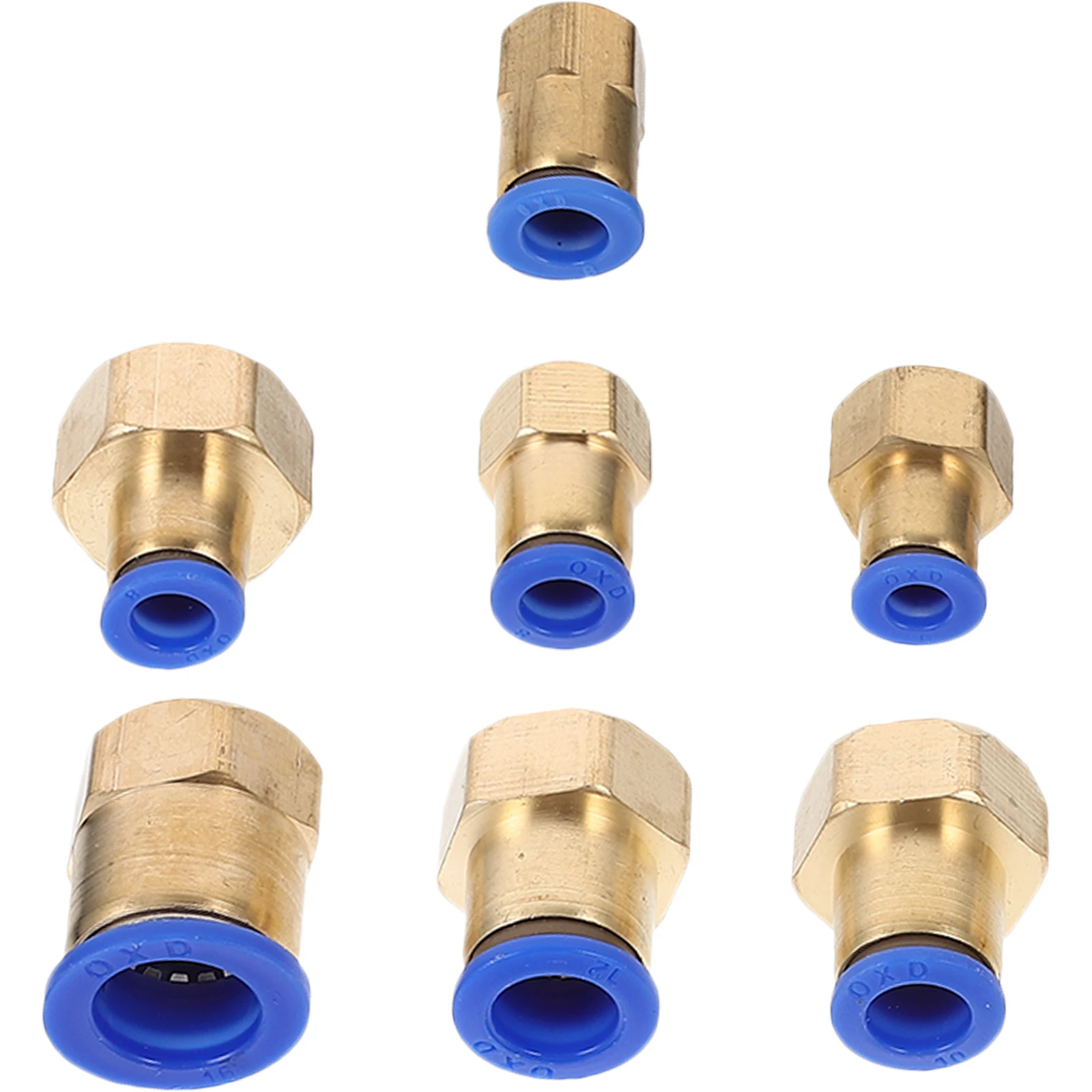 

7pcs Quick Connectors Air Hose Fittings PC4- -6-6-8-8-10-10-04 ABS Copper No Leakage