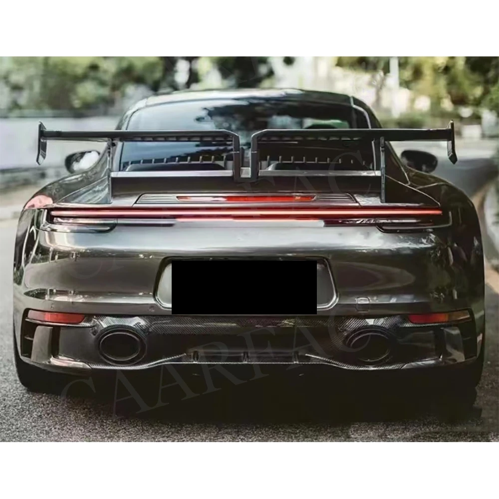 Dry Carbon Fiber Car Rear Bumper Diffuser Spoiler for Porsche 911 Carrera Sport 2019-2023 FRP Body Kit Bumper Guard Protector